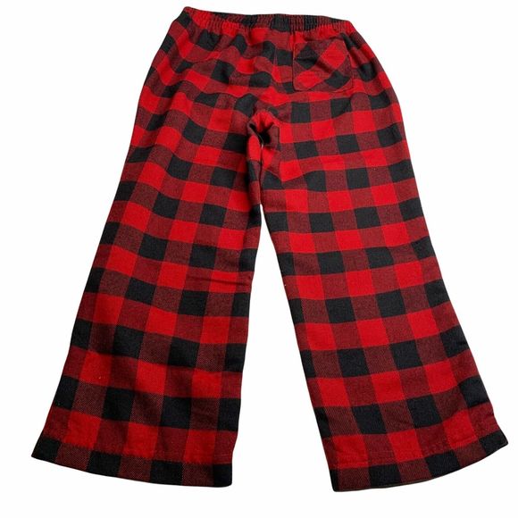 LL Bean Kids Pajamas Set Size 4 Graphic Printed top Plaid Flannel Pants NWT - Picture 8 of 11